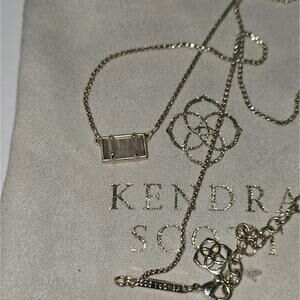Kendra Scott Pattie Necklace Gold Plated Brass, Slate Cats‎ Eye. 16"